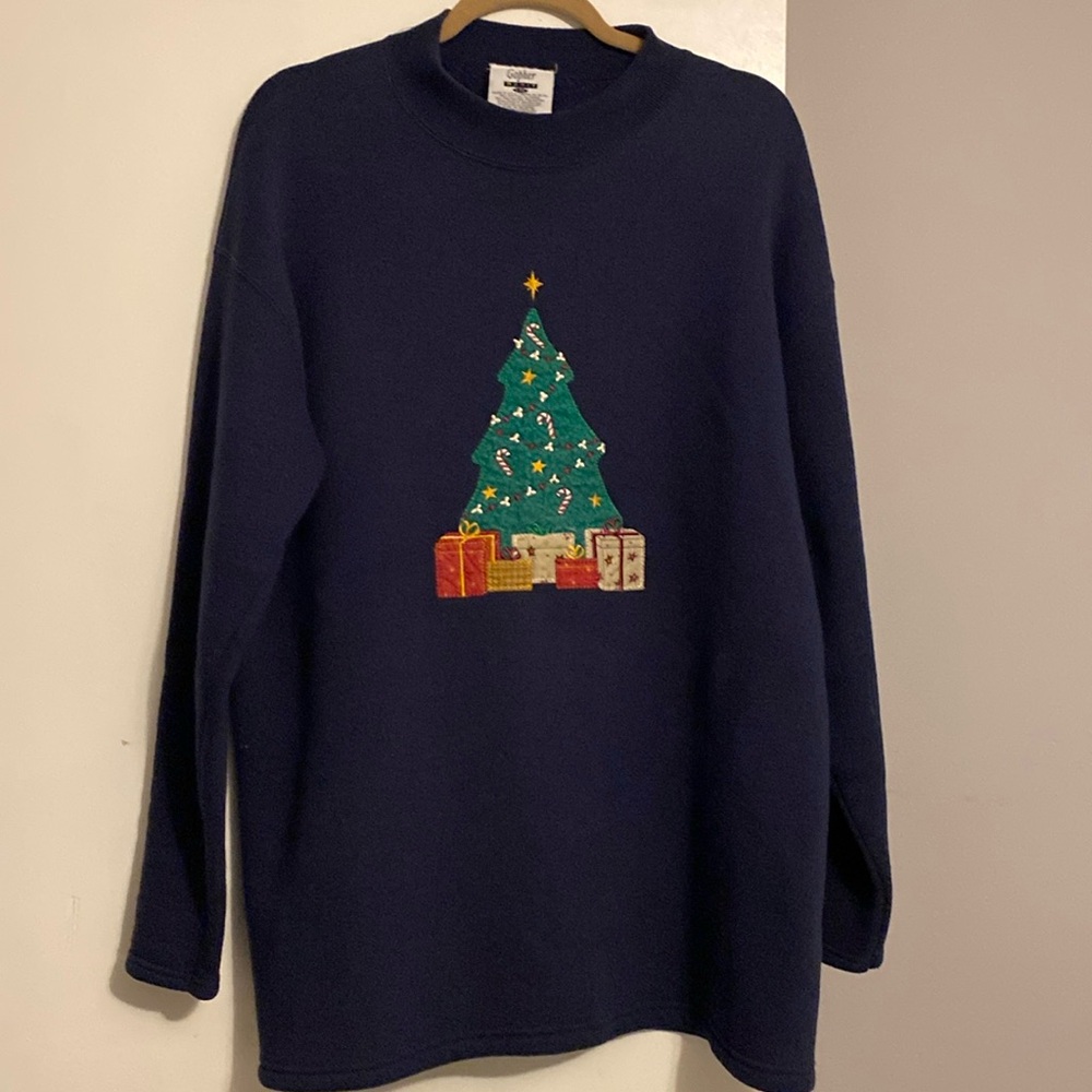 Vintage Gopher Sport Long Sleeve Christmas Tree Pullover Sweatshirt